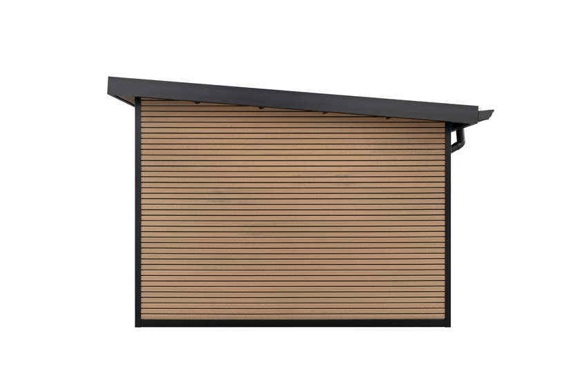 Abri de jardin Yasmine en bois composite stone grey/sandstone 290x290cm double porte