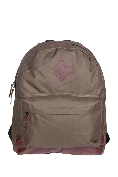 Sac à dos en canvas vert foncé 41x34x15 cm polyestre en cuir PU