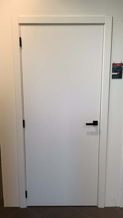 Porte intérieure complète Pro Palladium blanc 201,5x73cm tubulaire droite + châssis coulissant 8-10,5cm