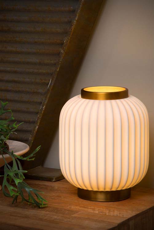 Lucide GOSSE - Lampe de table - Ø 19,5 cm - 1xE14 - Blanc