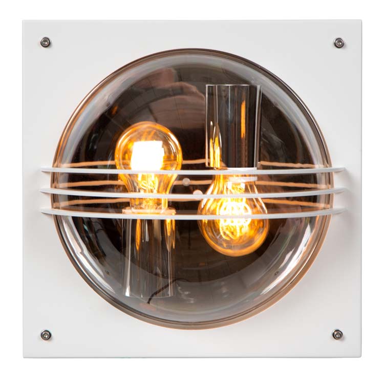 Lucide PRIVAS - Wandlamp Buiten - 2xE27 - IP44 - Wit