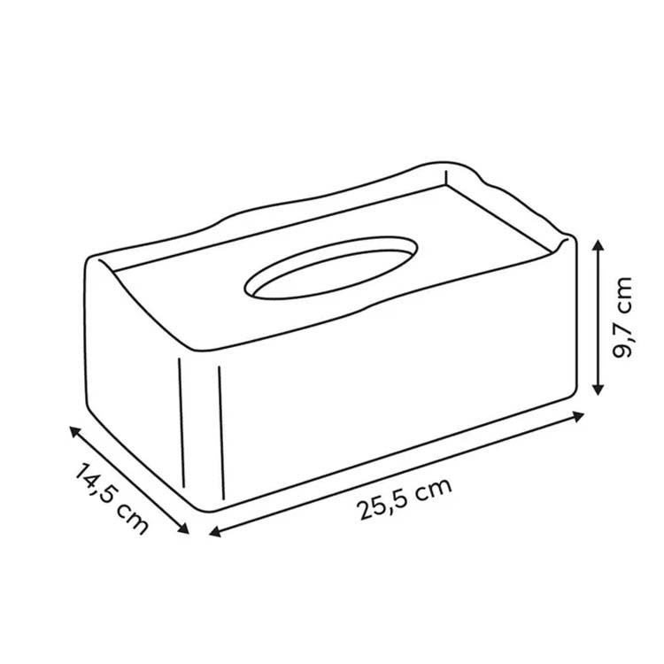 Boîte à mouchoirs Owen polyrésine beige 14,5x9,7x25,8cm