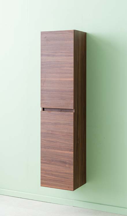 Armoire colonne Dotan noyer suspendue 185x40x32cm