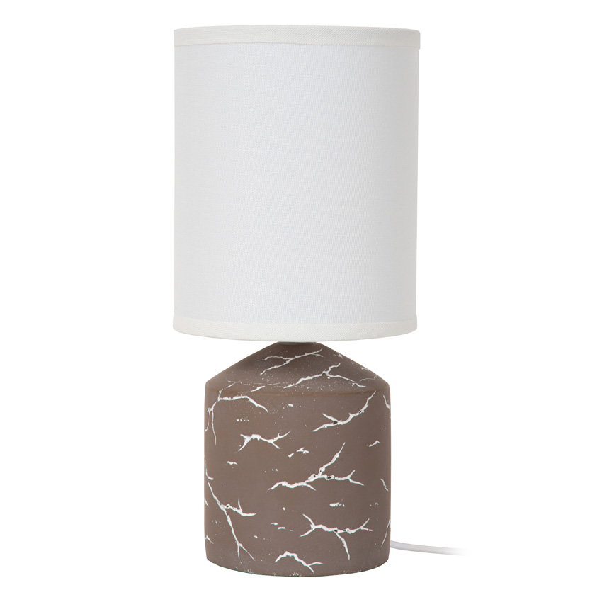 Lucide Essential Fran - Lampe de table - Ø13cm - 1xE14 - Taupe