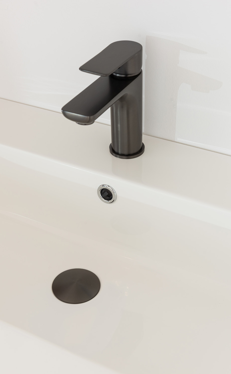 Meuble de salle de bains Tiago chêne Nordic suspendu avec vasque simple blanc mat 90cm