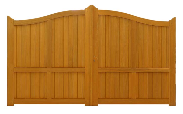 Portail battant Meranti fermé 300x180cm