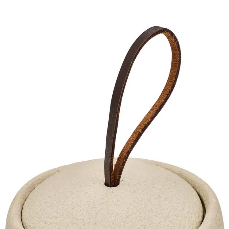 Support pour disques de coton Owen polyrésine beige 10x9,4x10cm