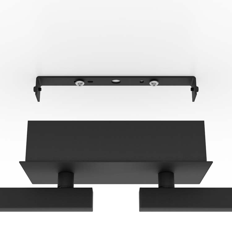 Spot plafond Cardi 4 spots noir 4x3.2W 1600LM 