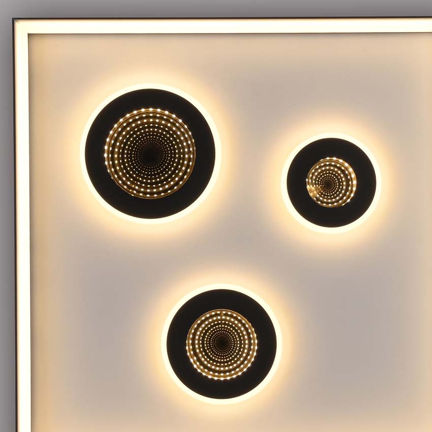 Plafonnier - noir - 45x45cm - dimmable - 32W - 2700-5000K - avec télécommande