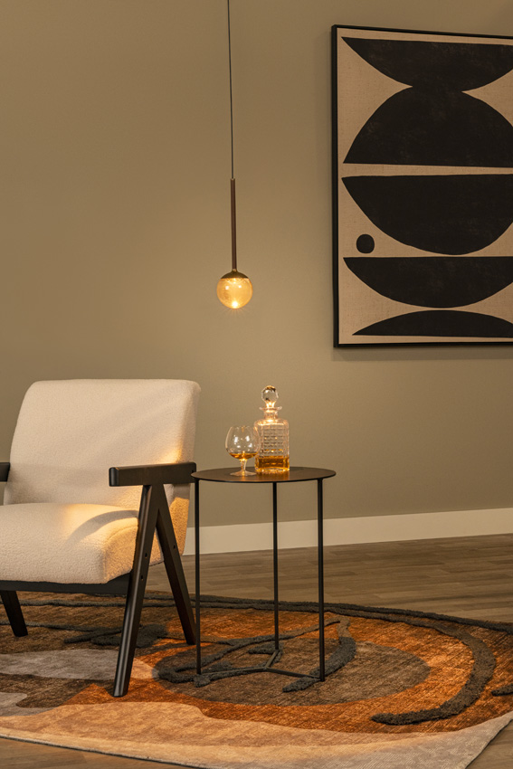 Lucide Premium Calina - Hanglamp - Ø9,9cm - LED dimbaar - CCT - 1x7W - 2200K/3300K - Met vervangbare LED-module - Koffie