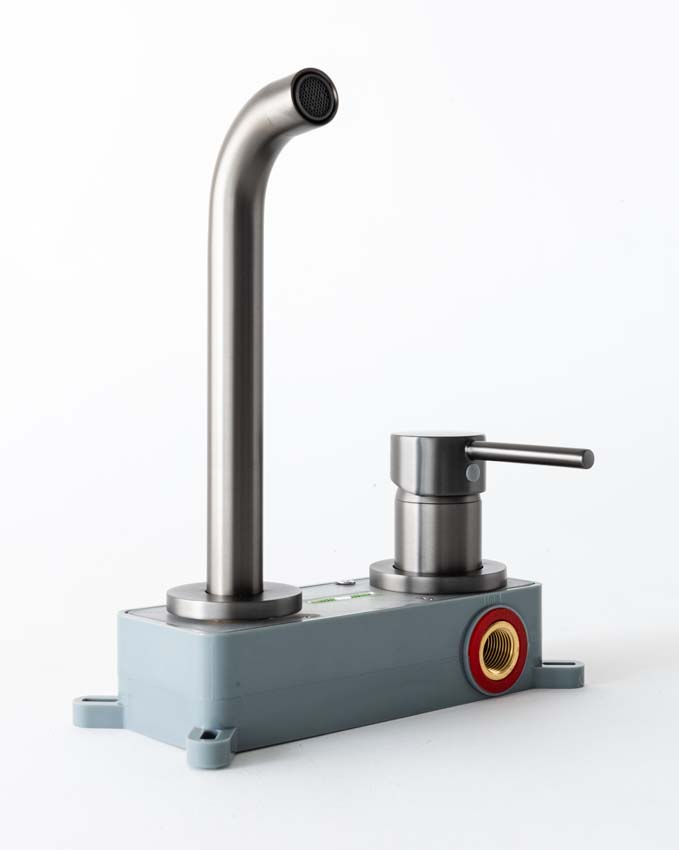 Wastafelkraan Miley slim inbouw gunmetal