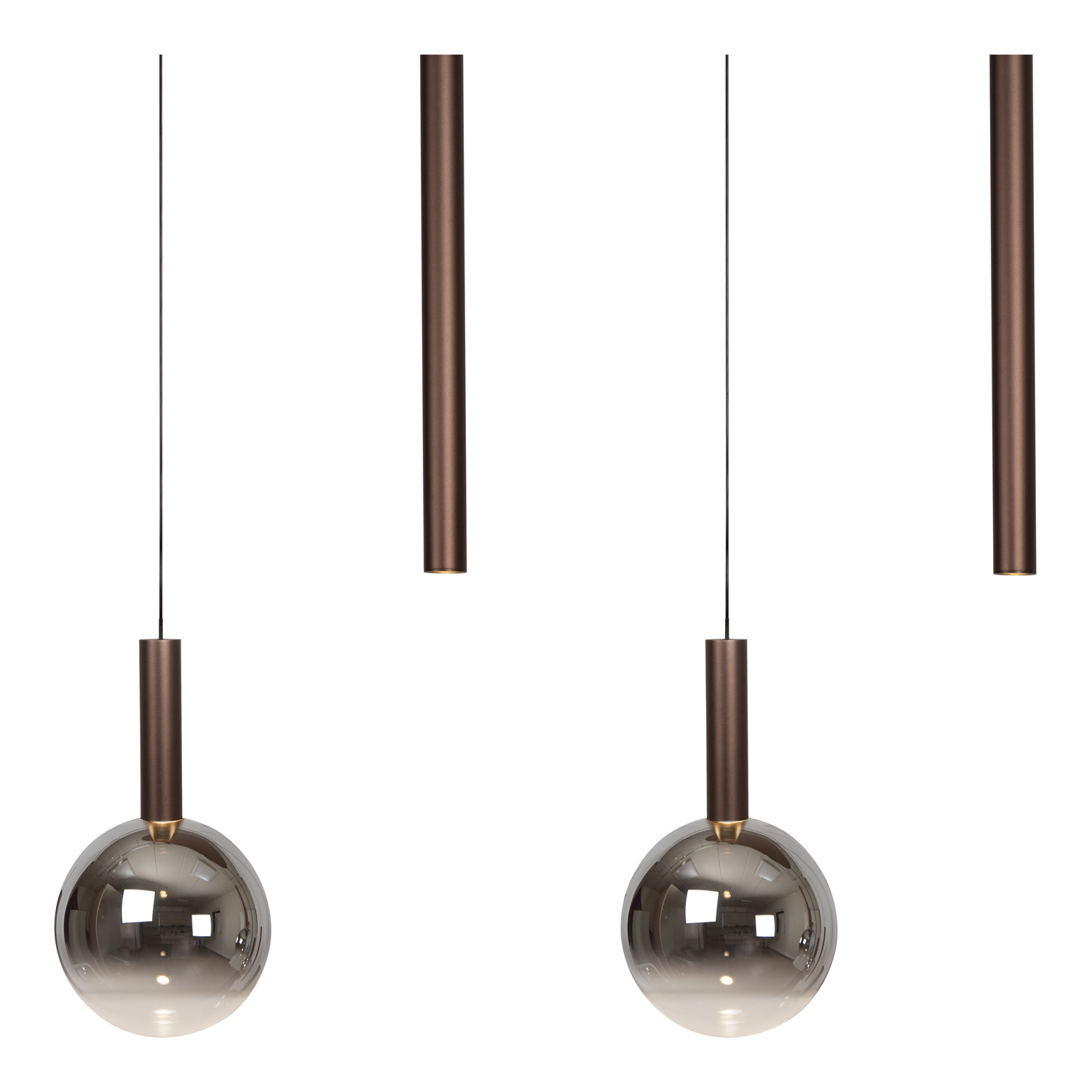 Lucide Premium Jasmine - Hanglamp - LED Dimb. - CCT - 7X4W 2200K/3300K - Geschikt voor vide en hoge plafonds - Koper