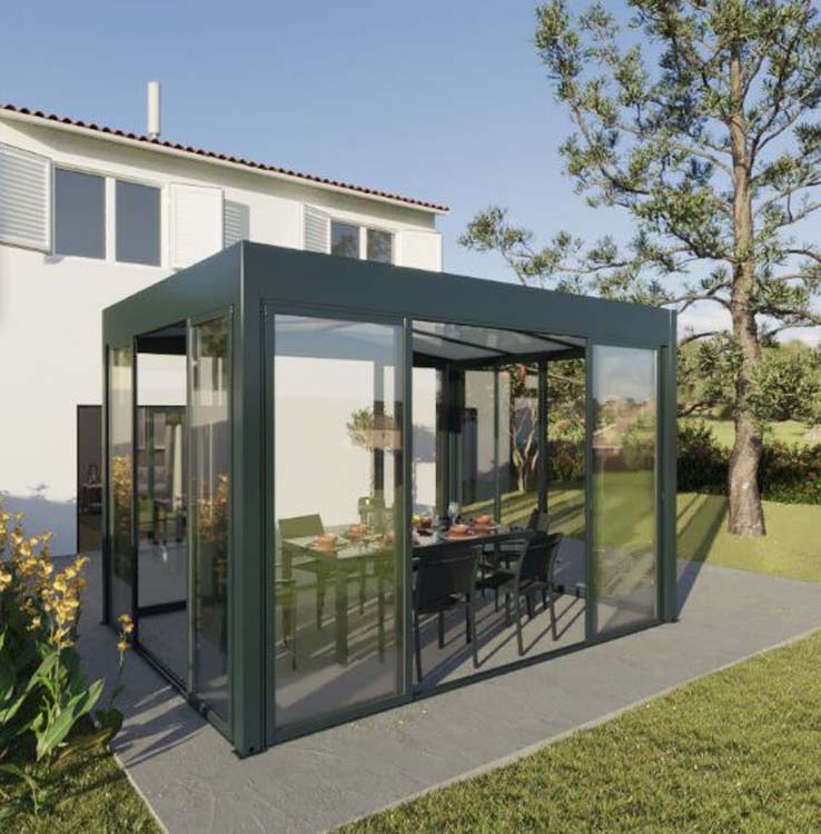 Jardin d'hiver Versailles alu anthracite 400 x 310 x 240 cm