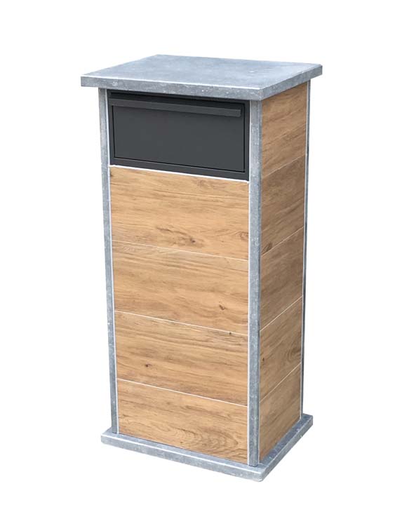 Pakketbrievenbus Hotton Belgische blauwsteen & houtlook