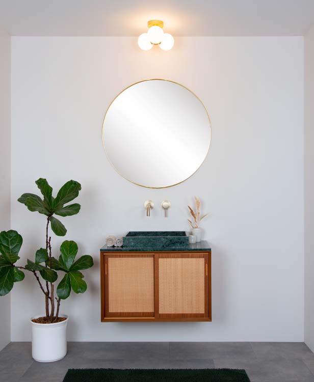 Plafonnier Salle de bains - Ø 28 cm - 3xG9 - IP44 - Or Mat / Laiton