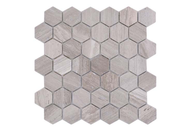 Mosaïque Hexagon Marbre Greige Stripe mat 29,8x30,5cm