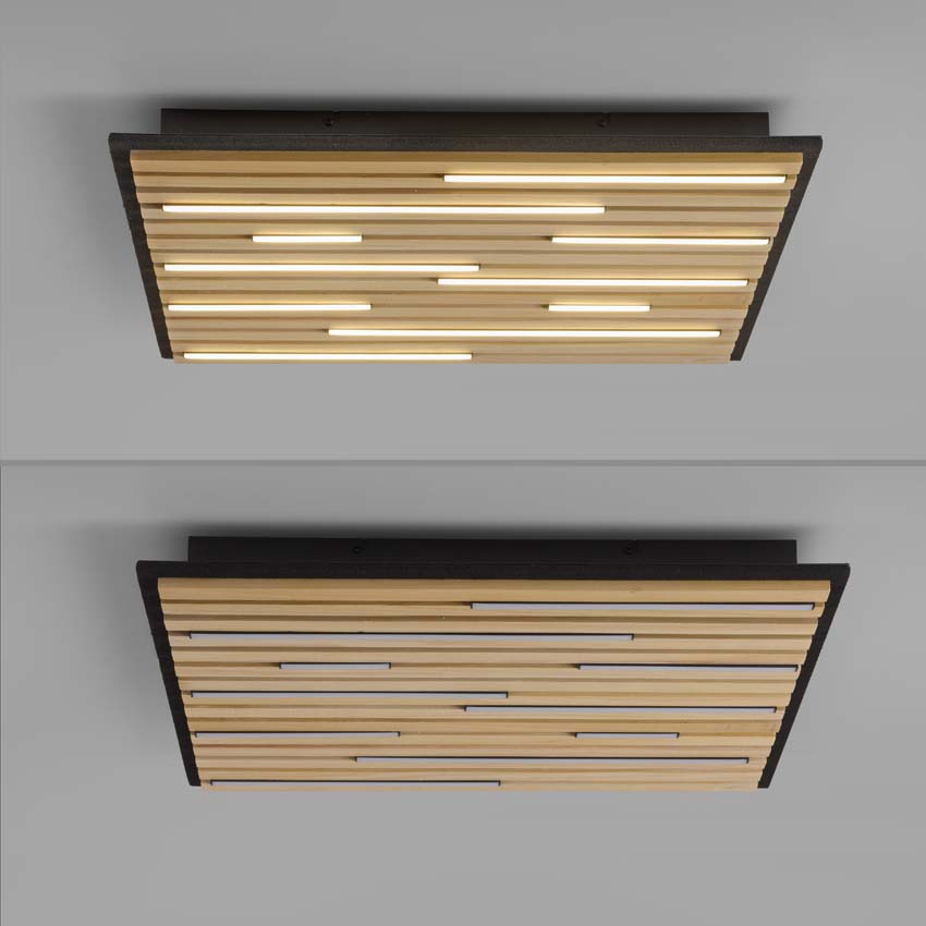 Plafonnière Line-up natural wood - dimbaar - 37W - 2700-5000K - IP20