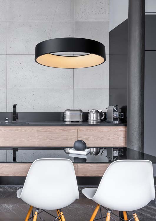 Lucide TALOWE LED - Suspension - Ø 60 cm - LED Dim. - 1x39W 3000K - Noir