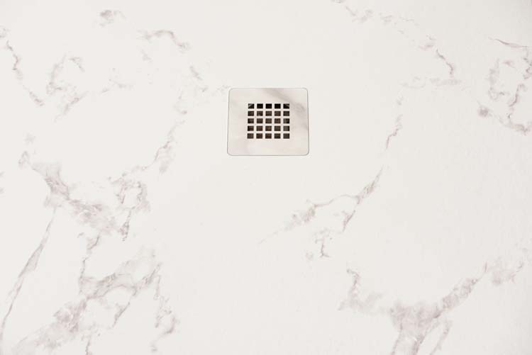 Douchebak Minimalism composiet met gelcoat marmerlook 90x90cm