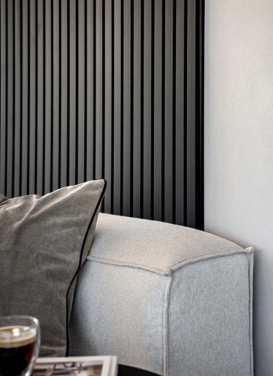 Panneau mural décoratif Line Up 20x300x2770 noir-noir