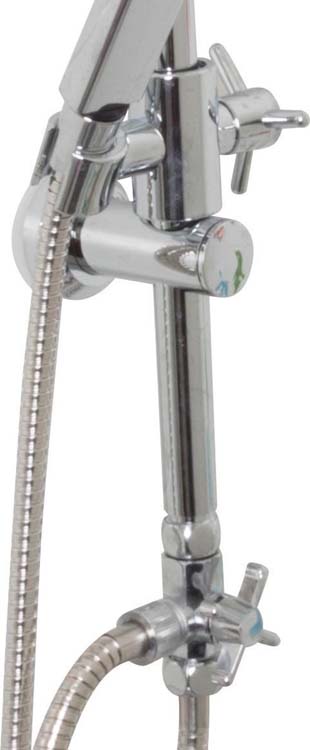 Doucheset XL 22x22 cm L100 cm vierkant zilver
