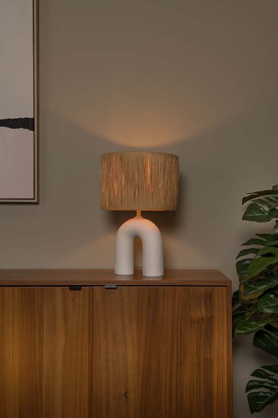 Lampe de table - 1xE27 - Blanc