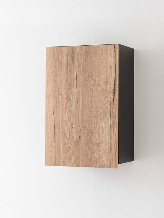 Keukenkast Plenti hangkast zwart/houtlook 50x78cm