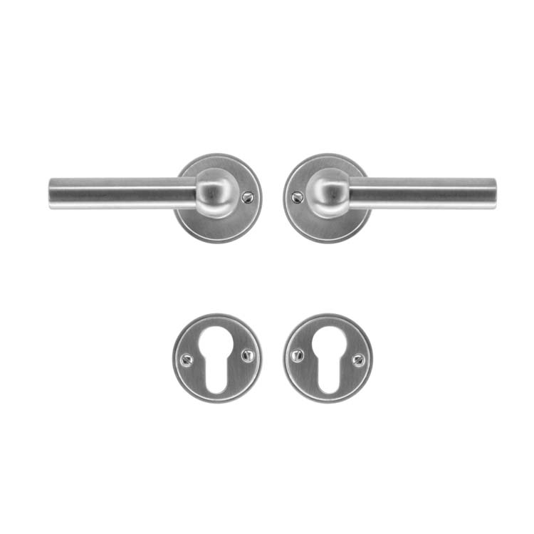 Deurkruk grado 2x lucera inox look cilinderrozet