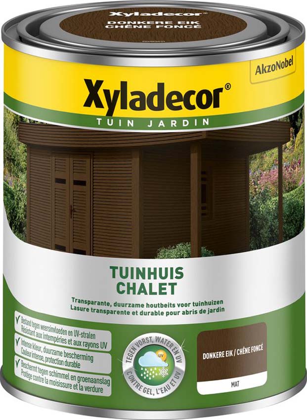Lasure pour abri de jardin Xyladecor chêne foncé 750ML