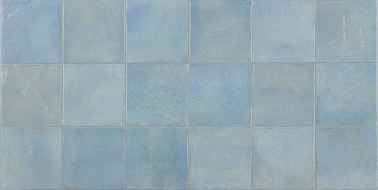 Carrelage mural Cueva carré bleu claire 30 x 60 cm