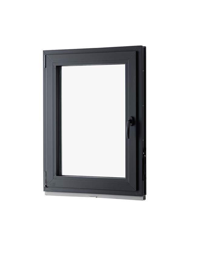 1-VL draaikiepraam pvc Deceuninck Elegant zwart/zw B1000xH1200 mm L