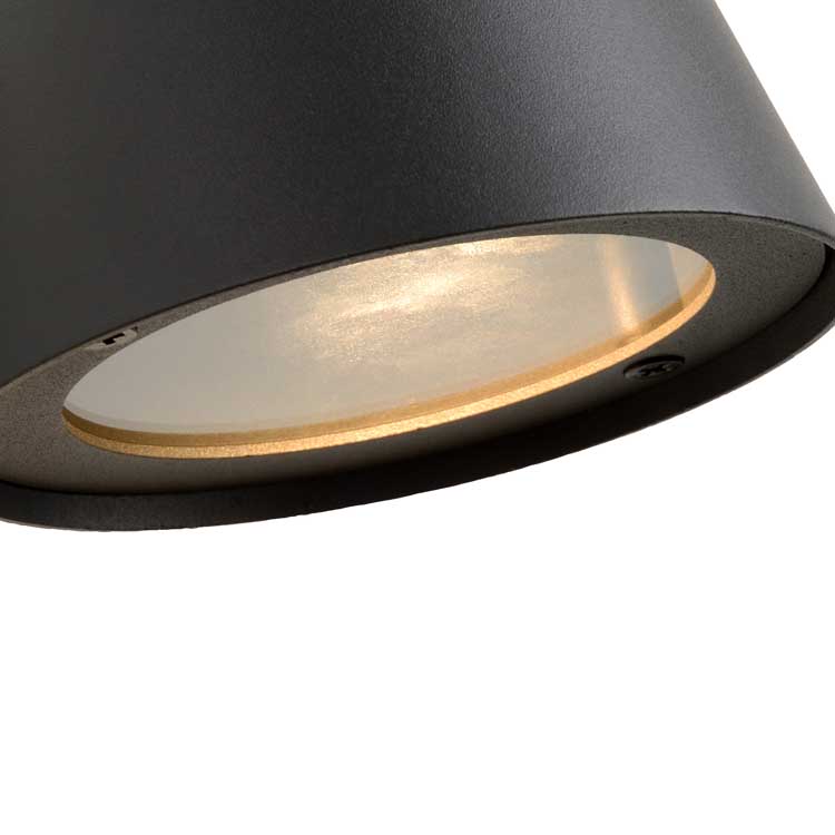 Lucide DINGO-LED - Wandlamp Buiten - LED Dimb. - GU10 - 1x5W 3000K - IP44 - Antraciet