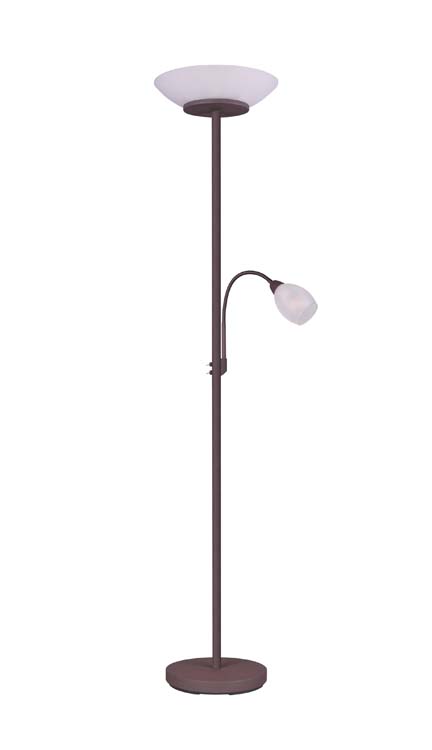 Lampadaire avec lampe de lecture marron/verre excl lampe LED possible H180cm