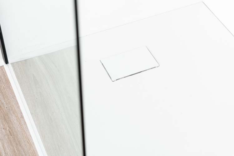 Douchebak Moby SMC mat wit leisteenlook 90x90cm