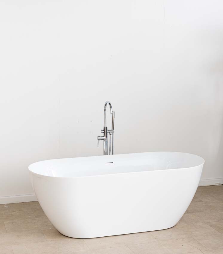 Vrijstaand bad Cal glanzend wit 170x75cm