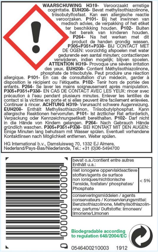 HG nettoyant brillance sols stratifiés 1l HG nettoyant brillance sols stratifiés 1l