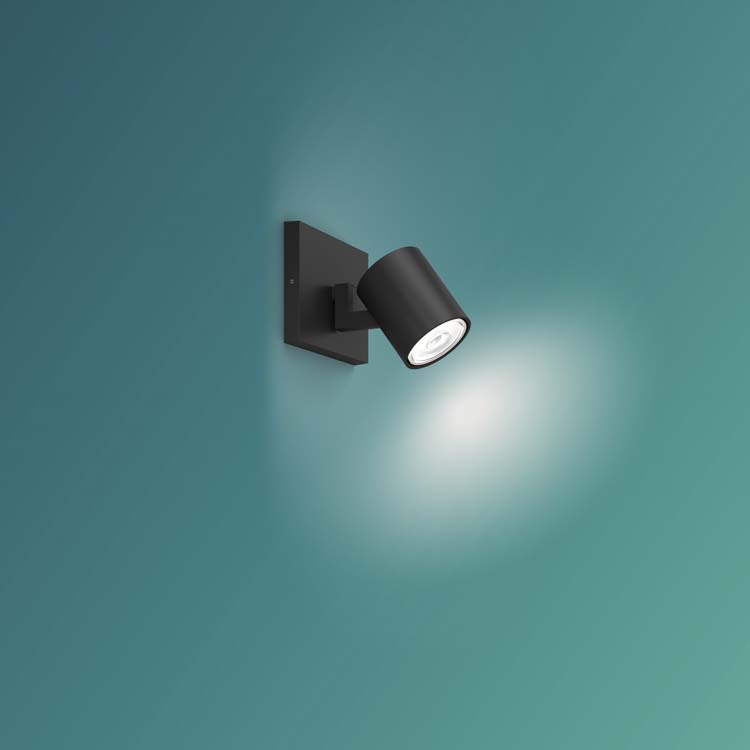 Opbouwspot LED Single Spot Zwart 50W