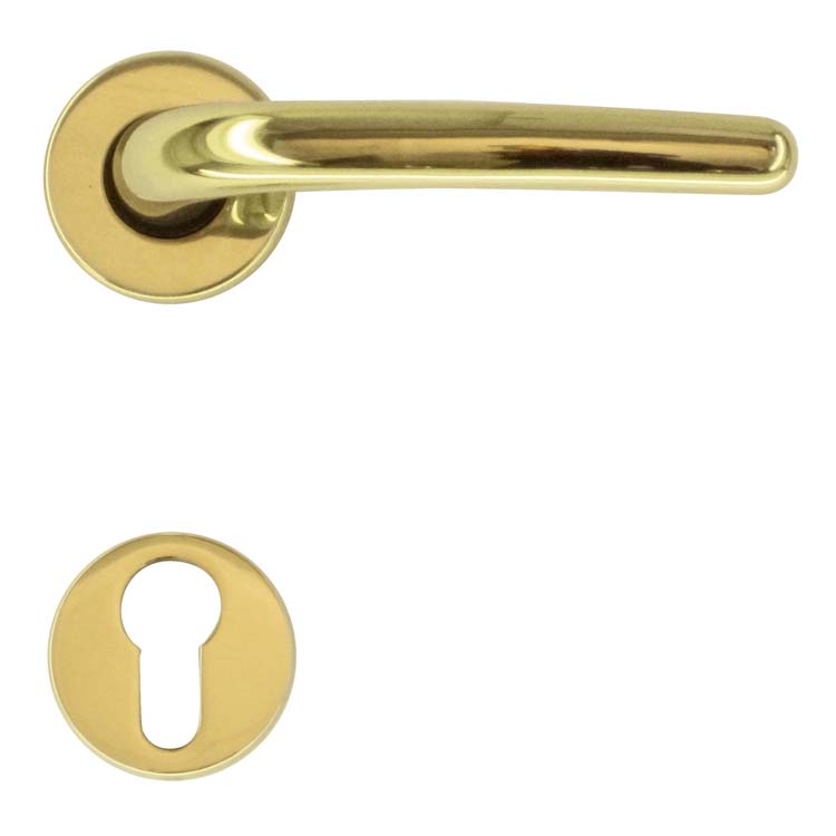 Poignée de porte ancona cuivre rosace cylindre