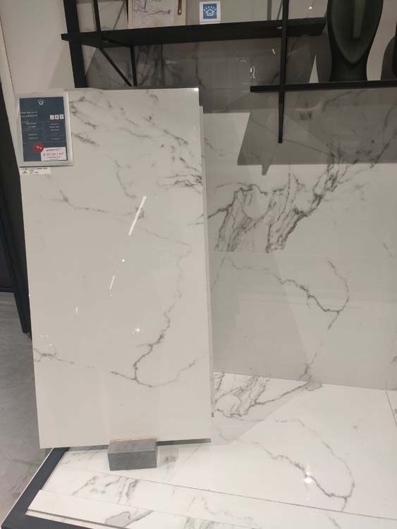 Carrelage de sol et mural Lucca Di Marmi imitation marbre blanc brillant 60x120cm