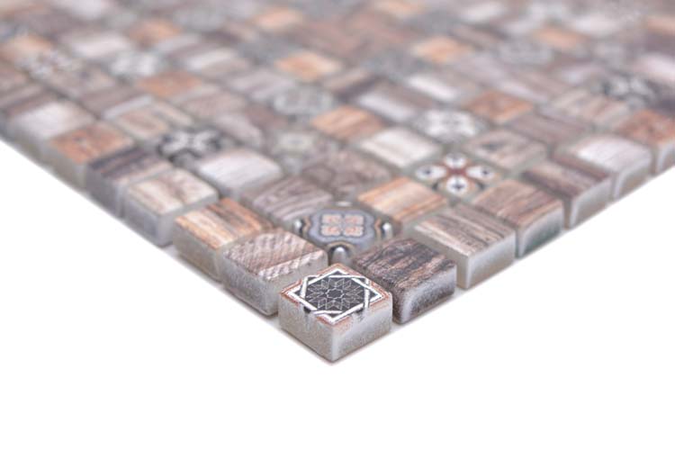 Mosaïque Retro Mix brun mat 30x30cm