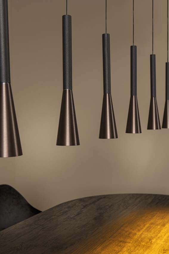 Lucide Premium Joakim - Suspension - LED dimmable - CCT - 7x6,2W 2700K/4000K - Café