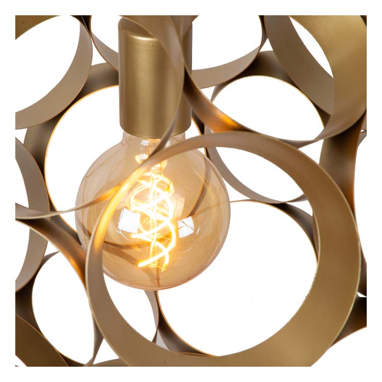 Lucide HANNELORE - Suspension - Ø 40 cm - 1xE27 - Or Mat / Laiton