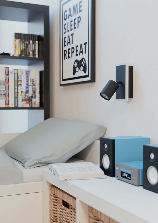 Applique murale - Noir - 18x14x10cm - Dimmable - LED - 1x7W - 3000K