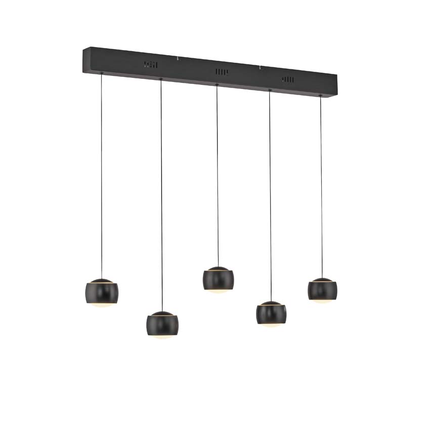 Suspension Easy Lift - Noir - 110x10cm - Dimmable - 5x5W - 3000K