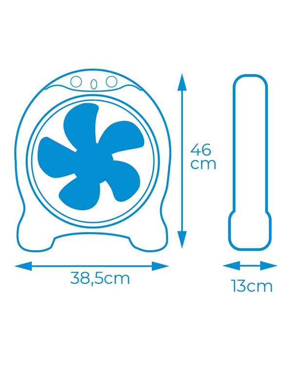 Ventilateur de table à 3 vitesses avec minuterie blanc/gris 45 W
