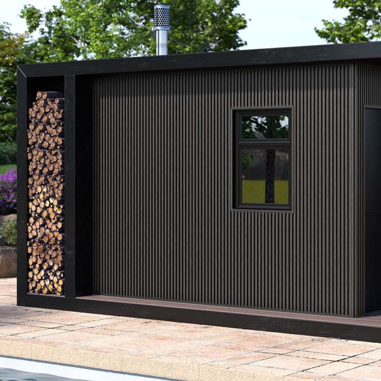 Gevelbekleding wpc zwart tuinhuisje