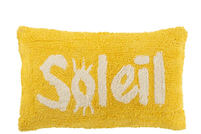 Coussin Soleil jaune 30x50cm