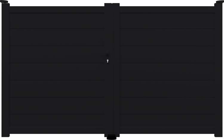 Portail battant Salamanca alu noir sur mesure gauche
