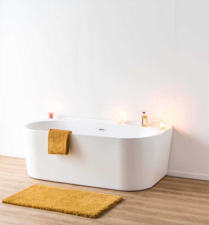 Baignoire murale Hess 170x80x59cm blanc mat Baignoire murale Hess 170x80x59cm blanc mat
