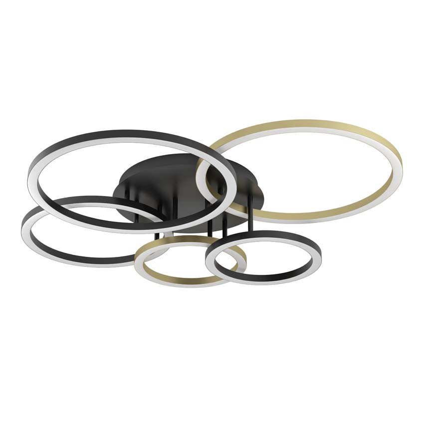 Plafonnier - Noir/or - Dimmable - LED - 1x70W - 3000K